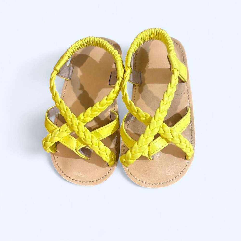Shein Yellow Braided Toddler Sandals